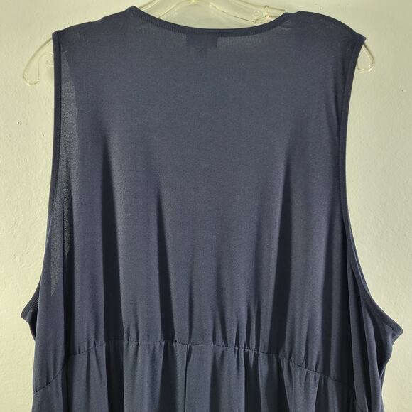 Torrid Women's Blue Faux Wrap Sleeveless V Neck Dress Size 4(26) 4X    2623-0139 - Picture 6 of 8